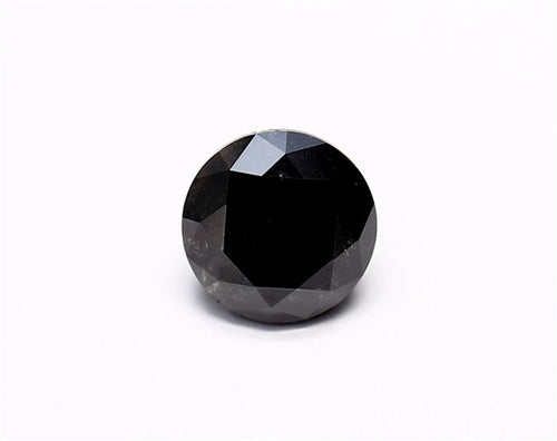 1.38 Carat Natural Black Round Diamond GIA