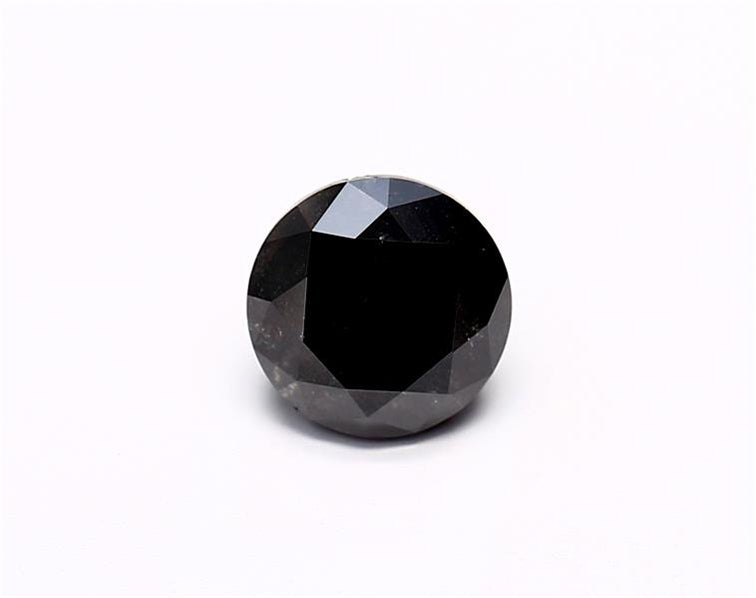 1.38 Carat Natural Black Round Diamond GIA