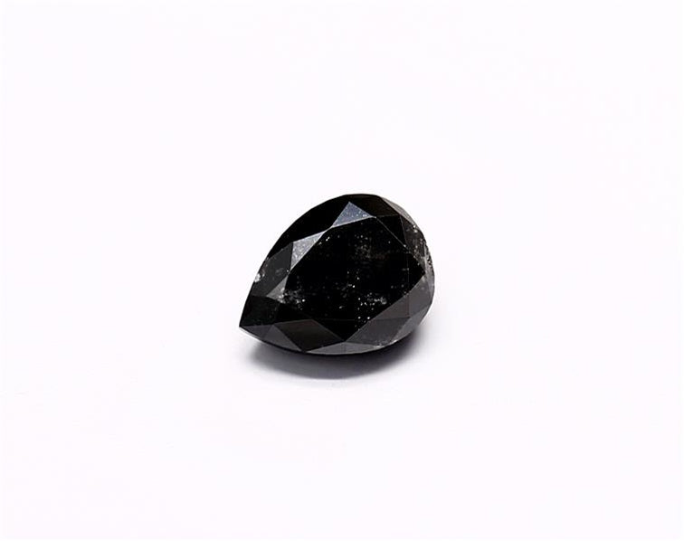 0.64 Carat Natural Black Pear Diamond GIA
