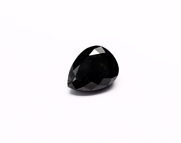1.36 Carat Natural Black Pear Diamond GIA