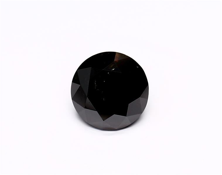 1.79 Carat Natural Black Round Diamond GIA