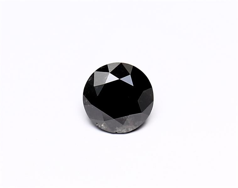 0.57 Carat Natural Black Round Diamond GIA
