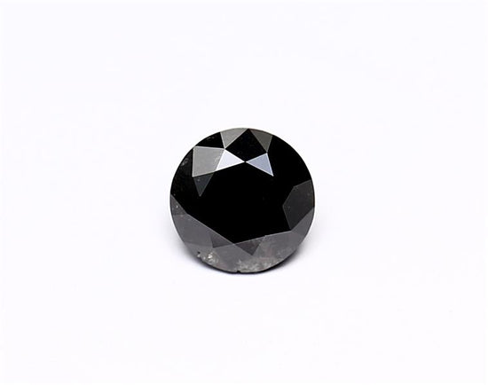 0.57 Carat Natural Black Round Diamond GIA