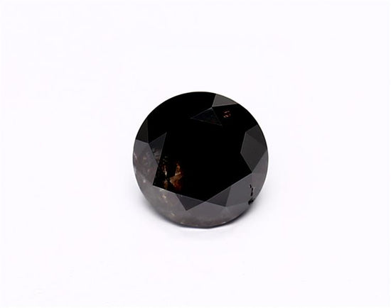 1.07 Carat Natural Black Round Diamond GIA
