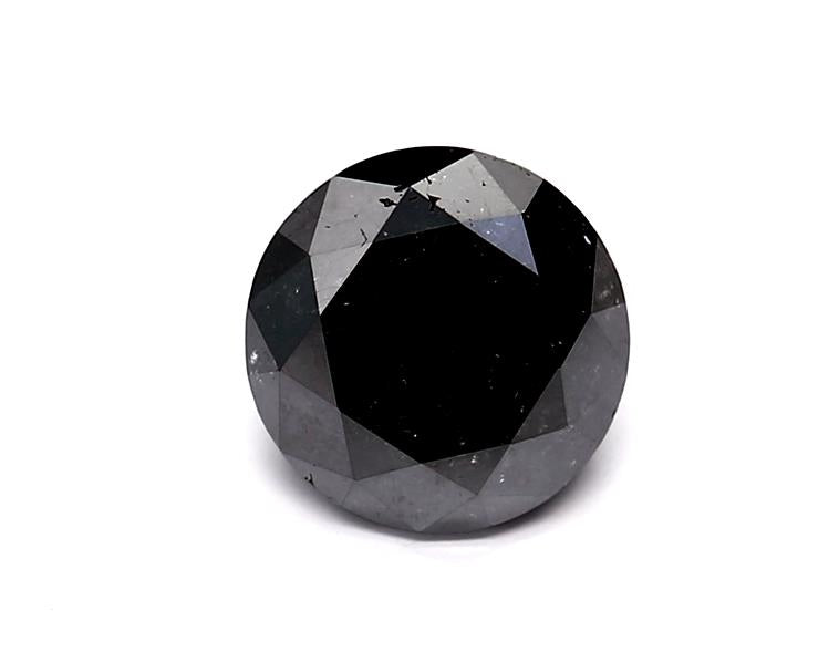 0.97 Carat Natural Black Round Diamond GIA