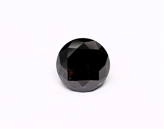 1.56 Carat Natural Black Round Diamond GIA