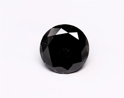 1.41 Carat Natural Black Round Diamond GIA
