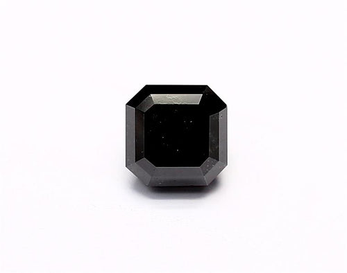 1.38 Carat Natural Black Sq emerald Diamond GIA
