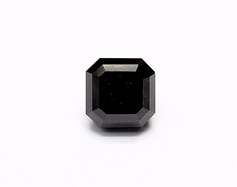 1.38 Carat Natural Black Sq emerald Diamond GIA