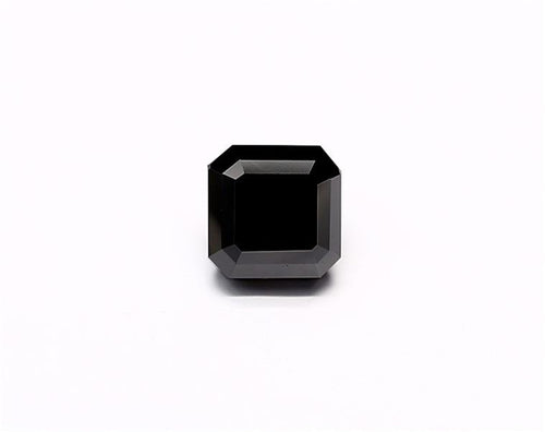 1.57 Carat Natural Black Sq emerald Diamond GIA
