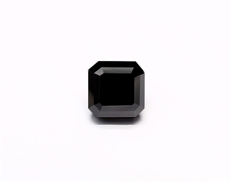 1.57 Carat Natural Black Sq emerald Diamond GIA