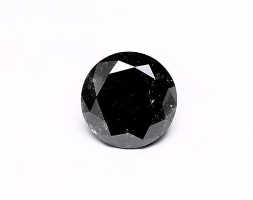 1.26 Carat Natural Black Round Diamond GIA