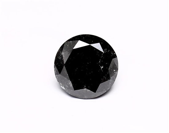 1.26 Carat Natural Black Round Diamond GIA