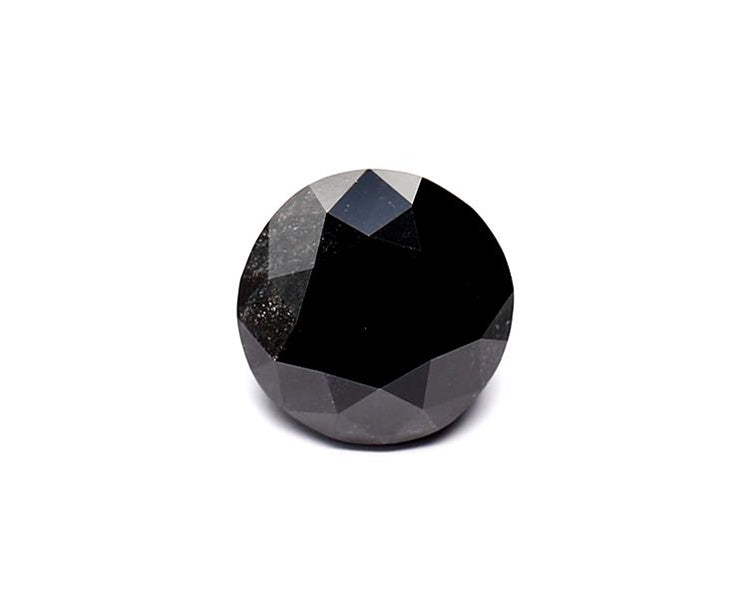 1.7 Carat Natural Black Round Diamond GIA