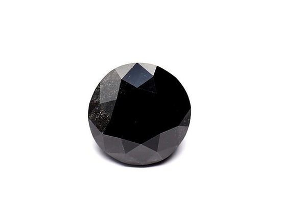 1.7 Carat Natural Black Round Diamond GIA