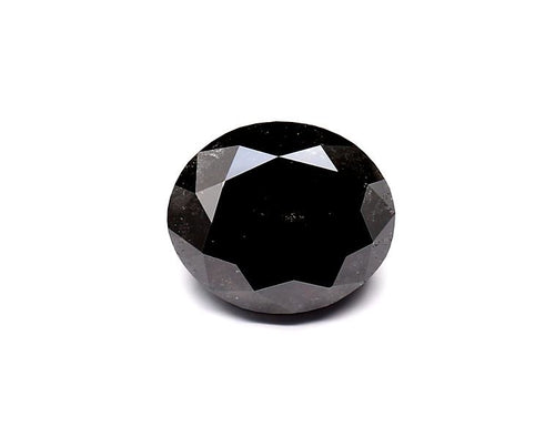 2.74 Carat Natural Black Oval Diamond GIA