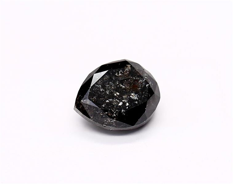 1.24 Carat Natural Black Pear Diamond GIA