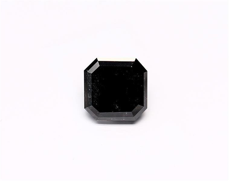 0.86 Carat Natural Black Sq emerald Diamond GIA