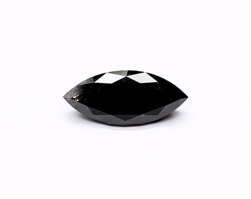 2.55 Carat Natural Black Marquise Diamond GIA