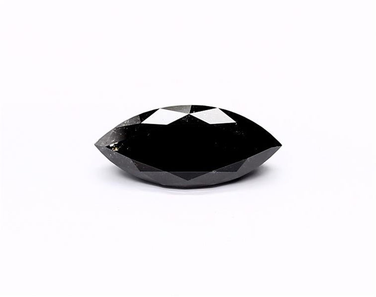 2.55 Carat Natural Black Marquise Diamond GIA