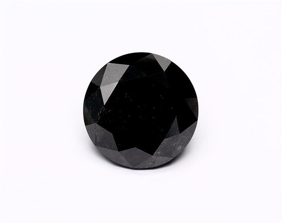 6.01 Carat Natural Black Round Diamond GIA