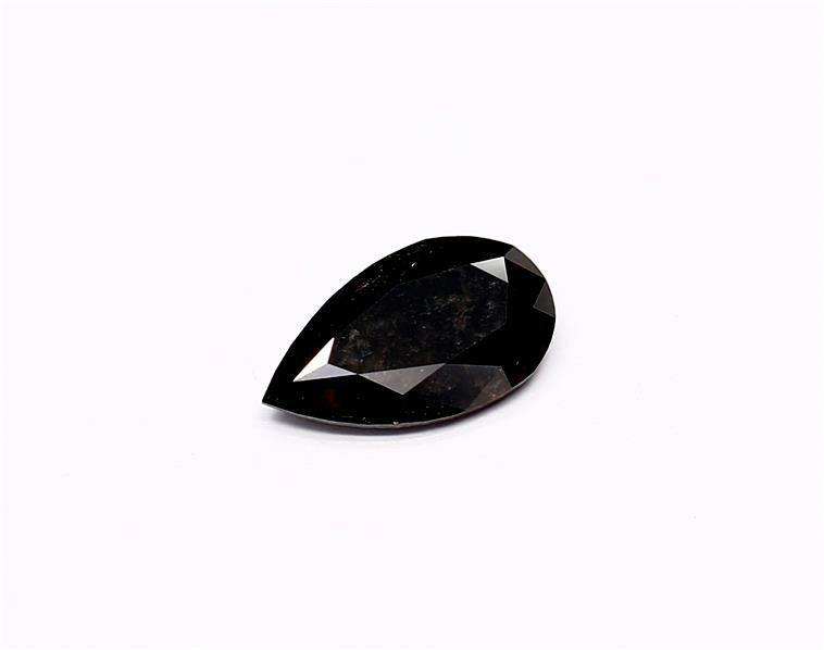 0.64 Carat Natural Black Pear Diamond GIA