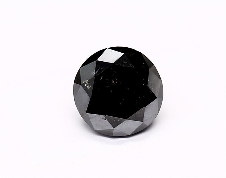 1.49 Carat Natural Black Round Diamond GIA