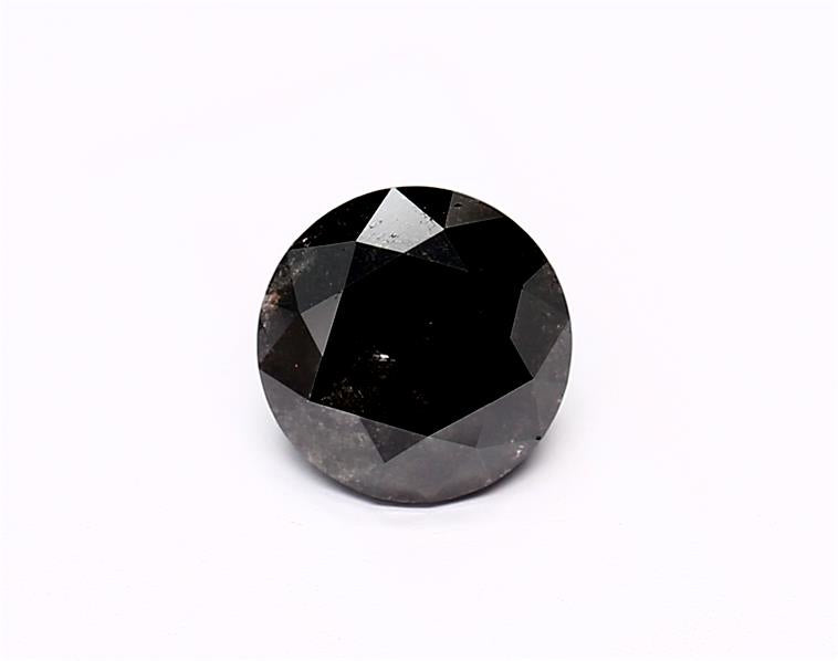 1.19 Carat Natural Black Round Diamond GIA