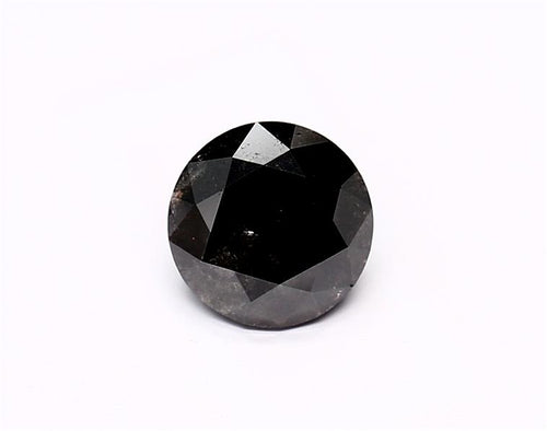 1.19 Carat Natural Black Round Diamond GIA