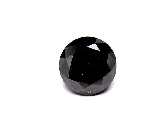 1.69 Carat Natural Black Round Diamond GIA