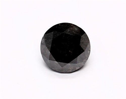 0.78 Carat Natural Black Round Diamond GIA