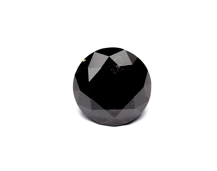 2.28 Carat Natural Black Round Diamond GIA