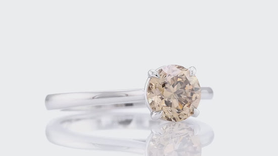 Natural Fancy Black Round Diamond Solitaire Ring