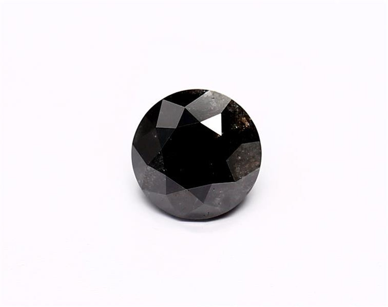 1.22 Carat Natural Black Round Diamond GIA