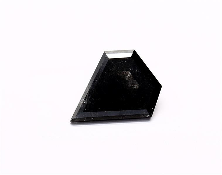 1.27 Carat Natural Black Shield Diamond GIA