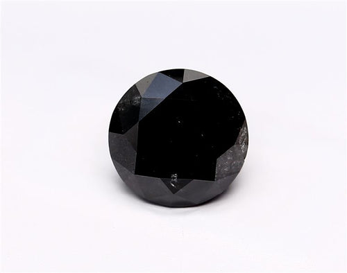1.41 Carat Natural Black Round Diamond GIA