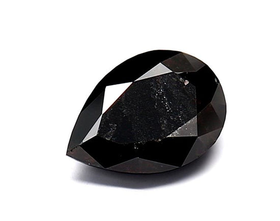 1.25 Carat Natural Black Pear Diamond GIA