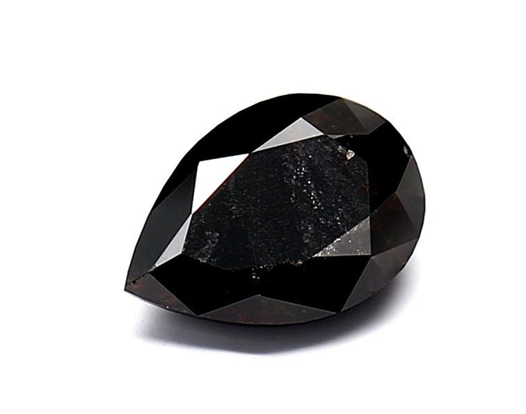 1.25 Carat Natural Black Pear Diamond GIA