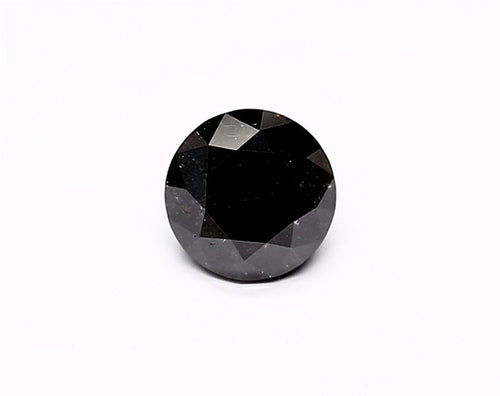 1.12 Carat Natural Black Round Diamond GIA