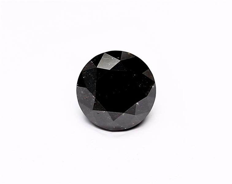 1.12 Carat Natural Black Round Diamond GIA