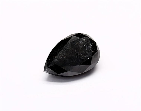 1.47 Carat Natural Black Pear Diamond GIA
