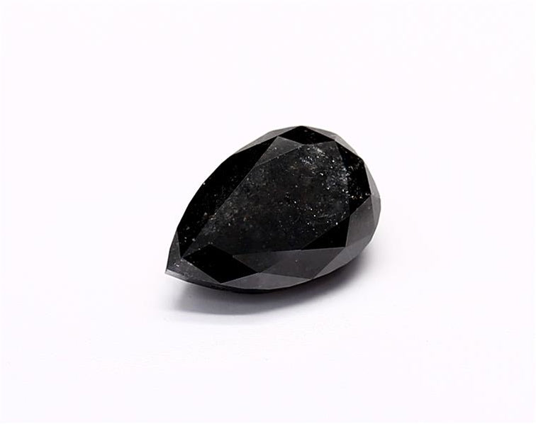 1.47 Carat Natural Black Pear Diamond GIA