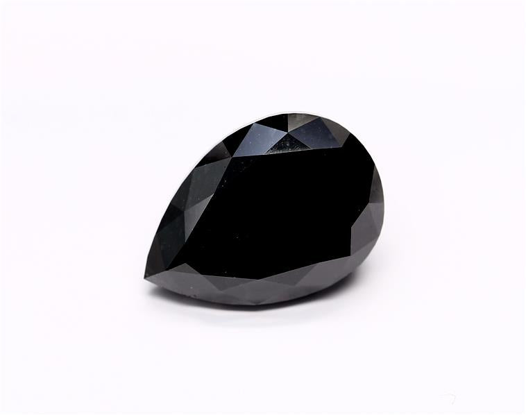11.36 Carat Black Pear Diamond