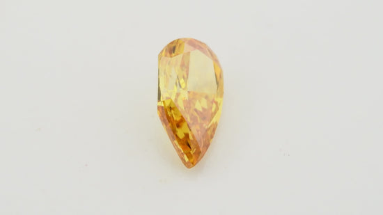 0.41 Carat Fancy Vivid Yellowish Orange Pear Diamond SI2 GIA