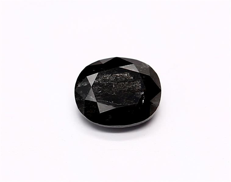 0.45 Carat Natural Black Oval Diamond GIA