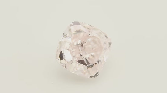 0.86 Carat Fancy Light Orangy Pink Cushion Diamond VVS1 GIA