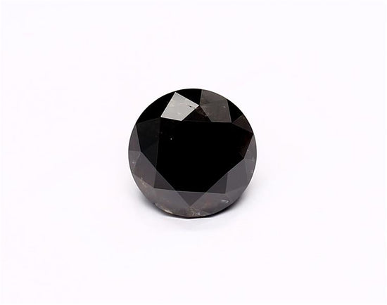 1.57 Carat Natural Black Round Diamond GIA