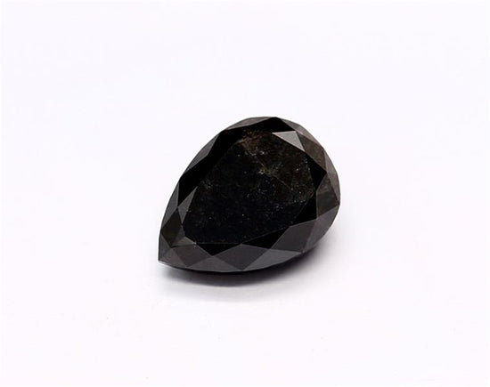0.74 Carat Natural Black Pear Diamond GIA