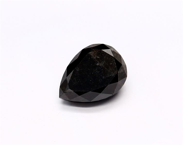 0.74 Carat Natural Black Pear Diamond GIA