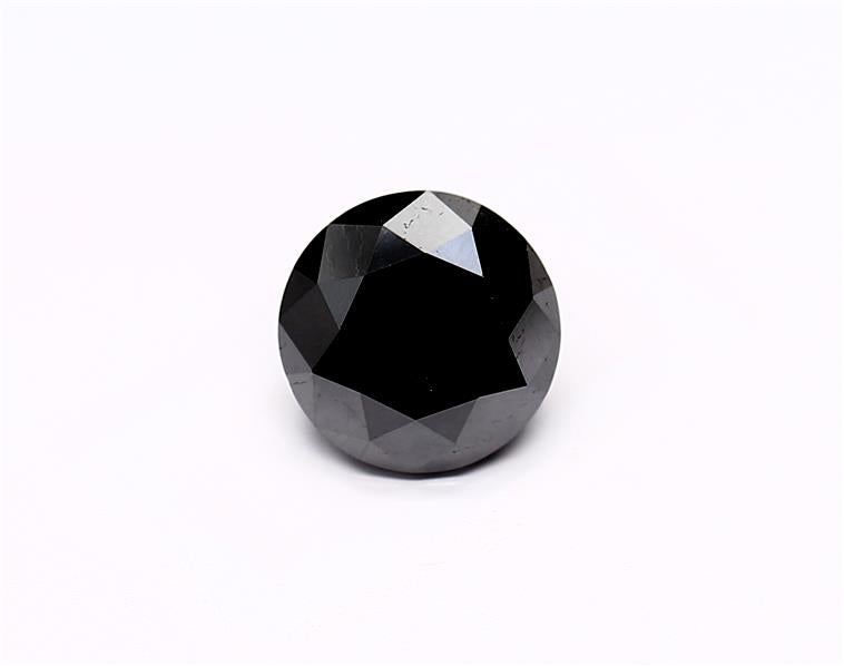 1.59 Carat Natural Black Round Diamond GIA